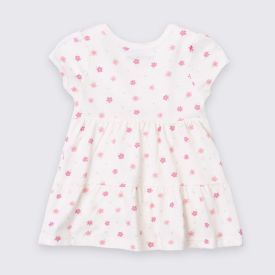 Vestido Bebê Menina Flores De Algodão Com Body Yoyo Baby Off White