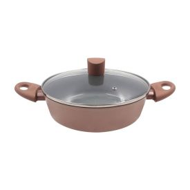 Wok com Tampa de Vidro Malibu Casa 2,3 Litros - Moca Mousse