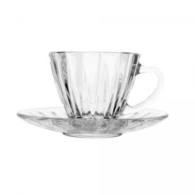 Xícara de Chá com Pires Radial Lyor 180Ml - Vidro