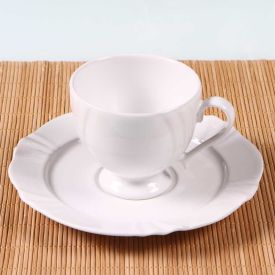 Xícara De Chá Com Pires Soleil White 200Ml - Oxford - Porcelana