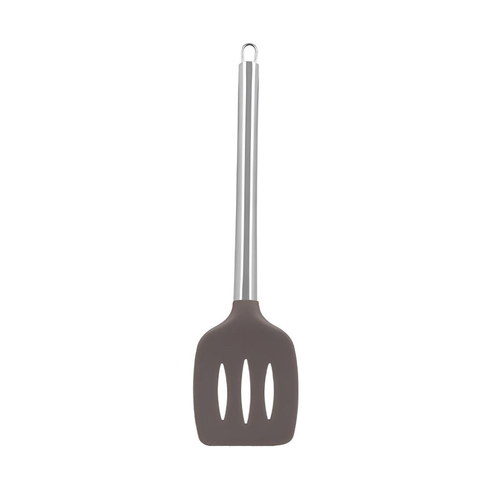 Espátula Vazada Silicone com Cabo Inox Havan Casa 35Cm - Cinza