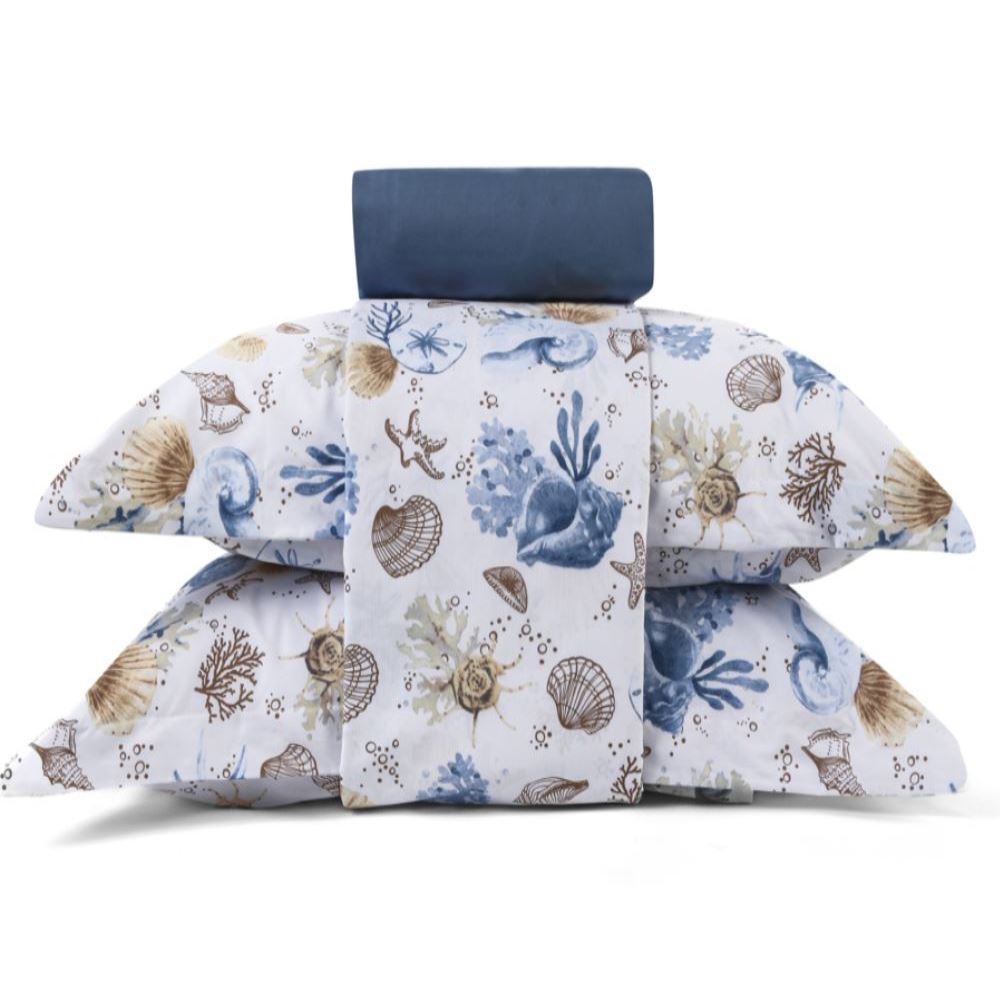 Jogo de Cama Queen Percal Buona Fortuna 4 pçs - Acqua Azul