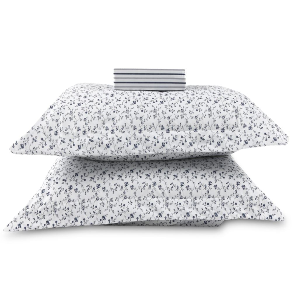 Jogo de Cama Queen Percal Buona Fortuna 3 pçs - Catarina Listra Azul