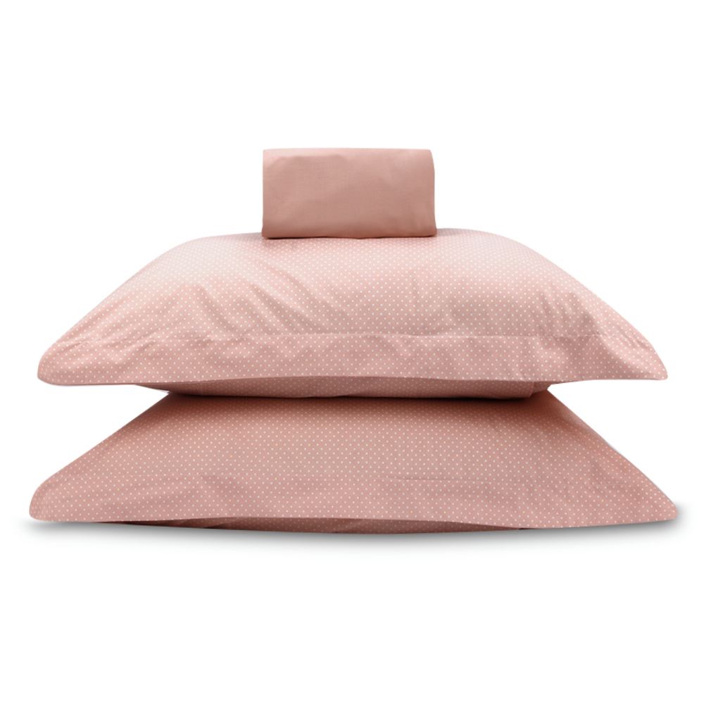 Jogo de Cama Queen Percal Buona Fortuna 3 pçs - Poa Rosa