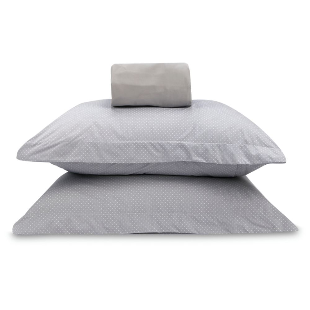 Jogo de Cama Queen Percal Buona Fortuna 3 pçs - Poa Prata