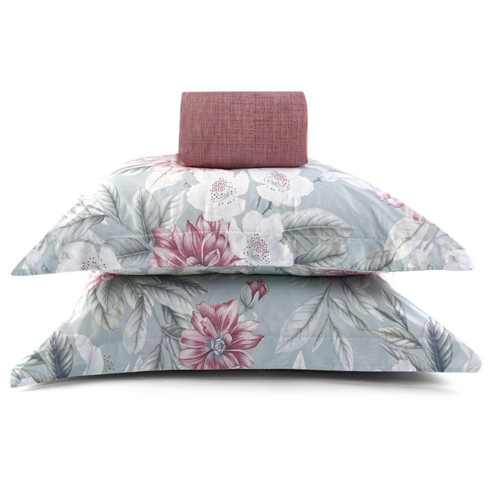Jogo de Cama Queen Percal Buona Fortuna 3 pçs - Textura Isis Rosa