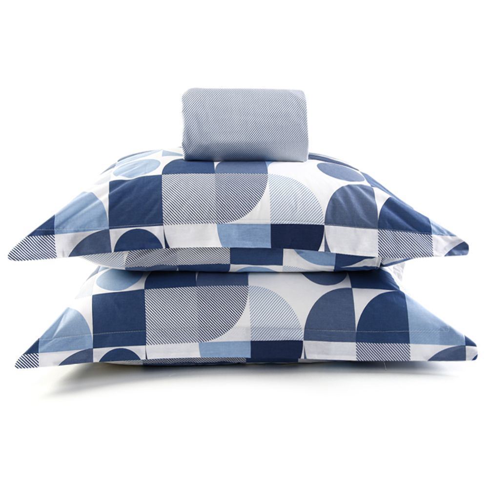 Jogo de Cama Queen Percal Buona Fortuna 3 pçs - Textura Lorenzo Azul