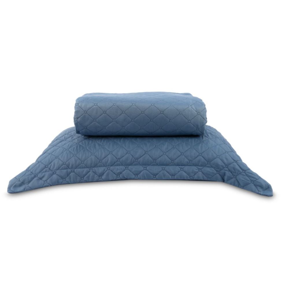 Kit Colcha Solteiro 100% Poliéster Versalhes Havan Casa 2 Peças - Azul