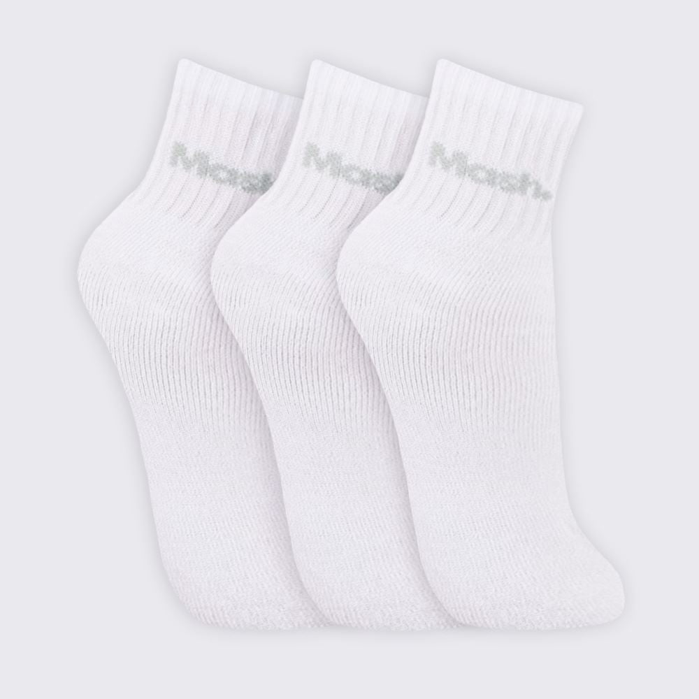 Kit Meia Feminina Cano Curto Esportiva com 3 Pares Mash - Branco 34/38