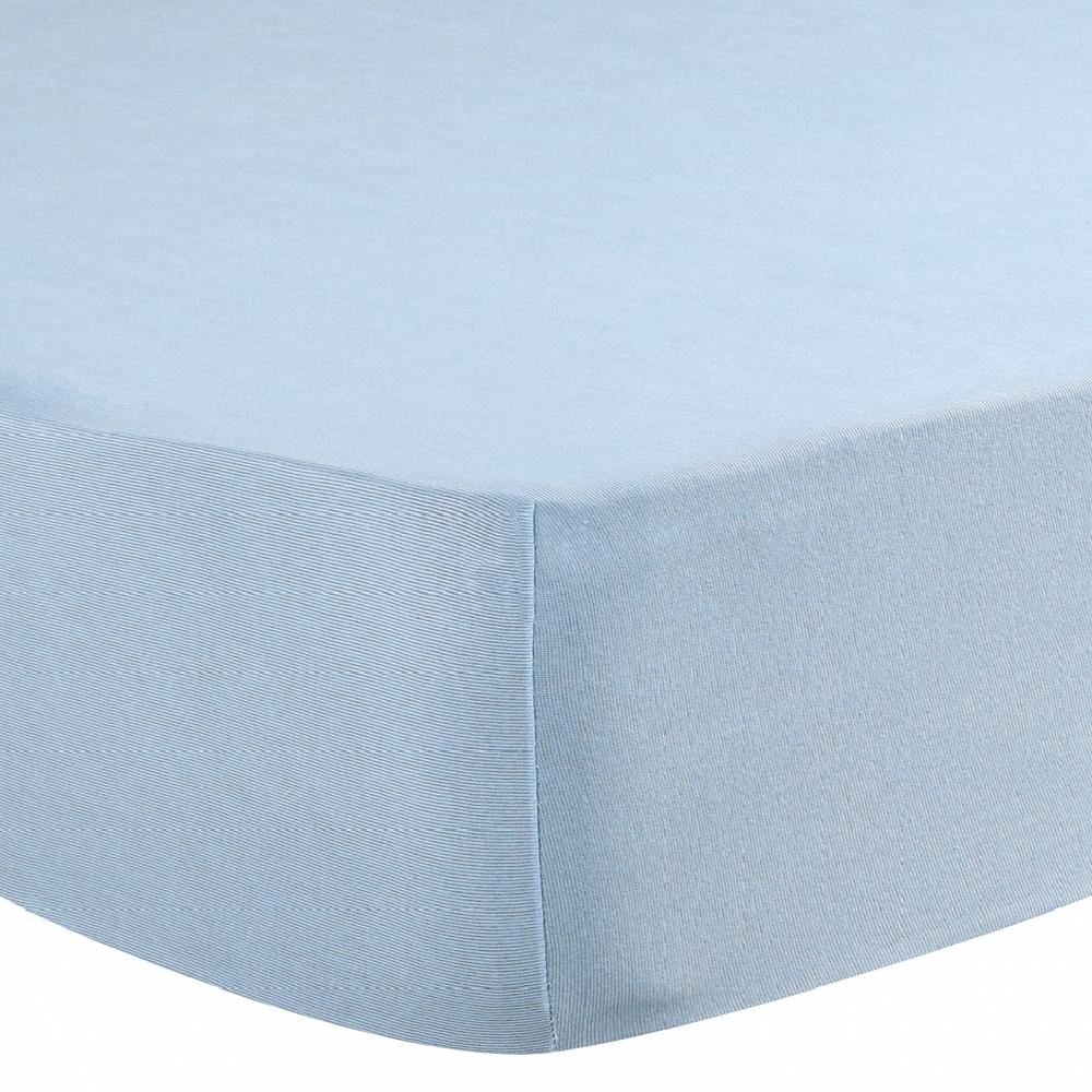 Lençol com Elástico Solteiro de Malha Paris - Azul Placido