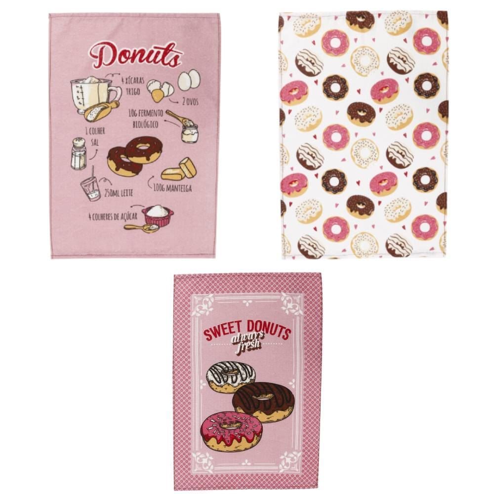 Pano de Copa 100% Algodão Felpudo Döhler 1 Pç - Sortido Donuts