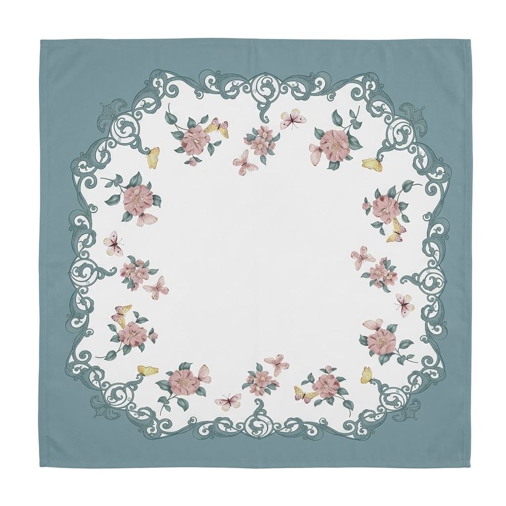 Toalha Centro de Mesa 78X78 cm Clean Döhler - Borboletas