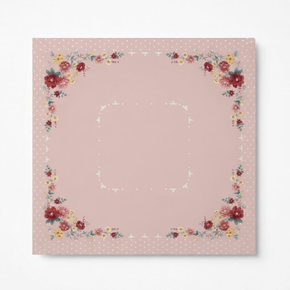 Toalha Centro de Mesa 78X78 cm Clean Döhler - Flores Vintage