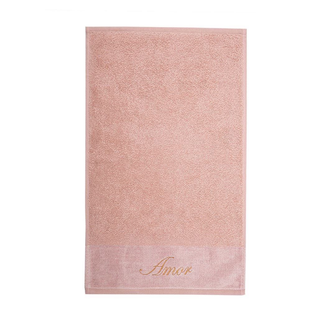 Toalha Lavabo Bordada Desejos - Veludo Rosa Amor