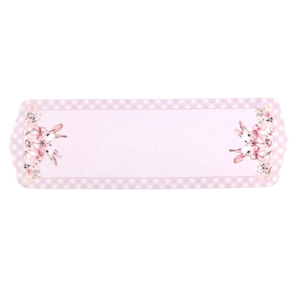 Trilho de Mesa Páscoa 40Cm X 1,20M Havan Casa - Coelho Laço Rosa