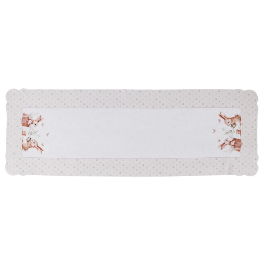 Trilho de Mesa Páscoa 40Cm X 1,20M Havan Casa - Coelho Jardim Bege